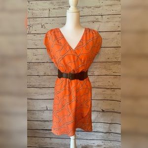 Coral cute dress SMALL with Rope design